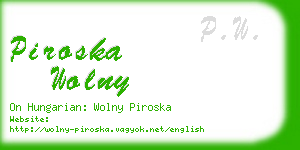 piroska wolny business card